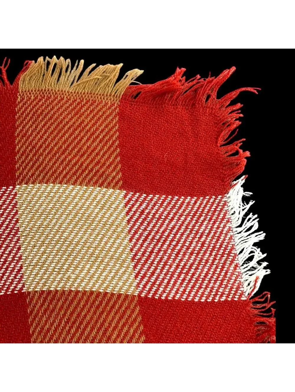 Red Plaid Checkered Scarf Picnic Blanket